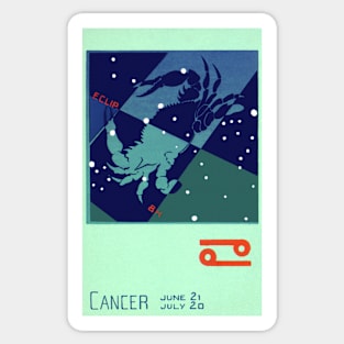 Cancer the Crab, Vintage Signs of the Zodiac Sticker